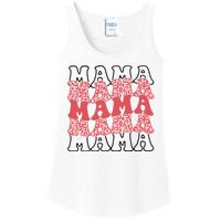 Mama Retro Groovy Cheetah Gift Ladies Essential Tank