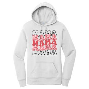 Mama Retro Groovy Cheetah Gift Women's Pullover Hoodie