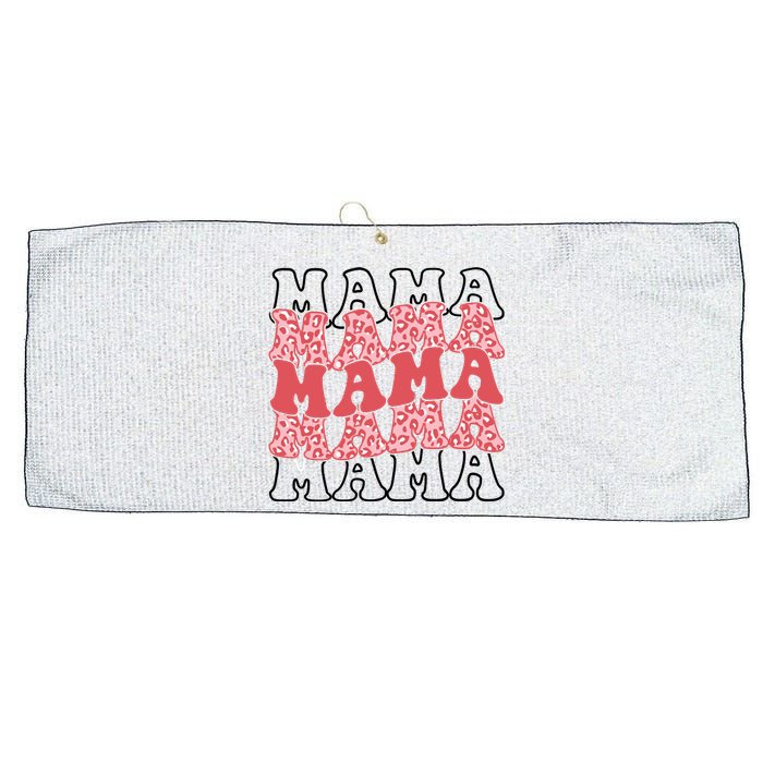 Mama Retro Groovy Cheetah Gift Large Microfiber Waffle Golf Towel