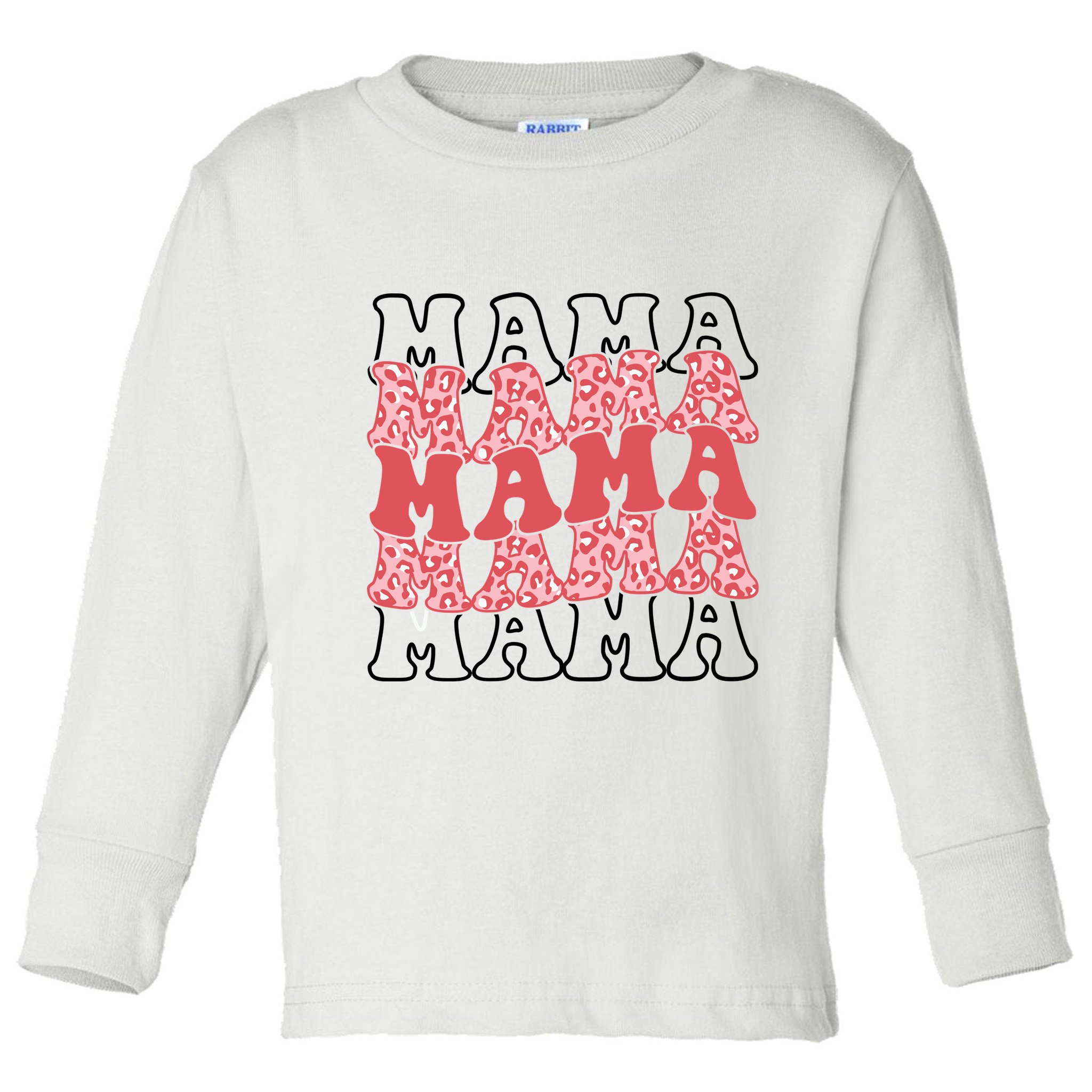 Mama Retro Groovy Cheetah Gift Toddler Long Sleeve Shirt