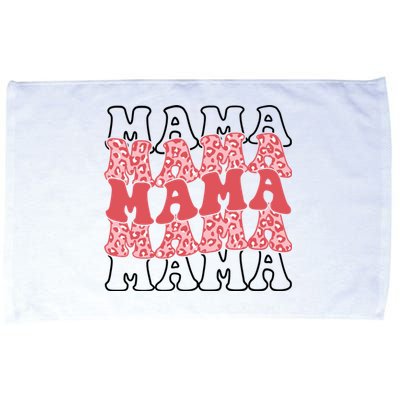 Mama Retro Groovy Cheetah Gift Microfiber Hand Towel