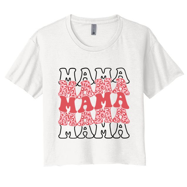 Mama Retro Groovy Cheetah Gift Crop Top