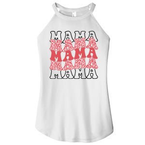 Mama Retro Groovy Cheetah Gift Women's Perfect Tri Rocker Tank