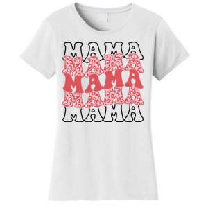 Mama Retro Groovy Cheetah Gift Women's T-Shirt