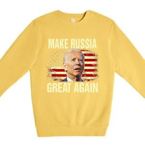 Make Russia Great Again Biden Confused America Funny Gift Premium Crewneck Sweatshirt