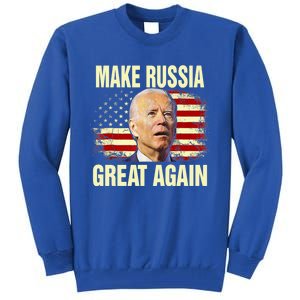 Make Russia Great Again Biden Confused America Funny Gift Tall Sweatshirt