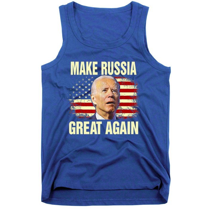 Make Russia Great Again Biden Confused America Funny Gift Tank Top