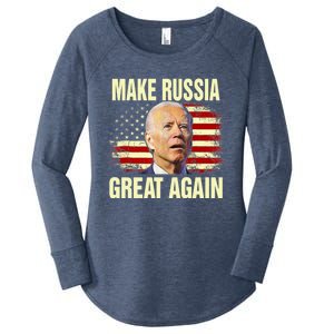 Make Russia Great Again Biden Confused America Funny Gift Women's Perfect Tri Tunic Long Sleeve Shirt