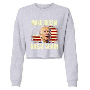 Make Russia Great Again Biden Confused America Funny Gift Cropped Pullover Crew