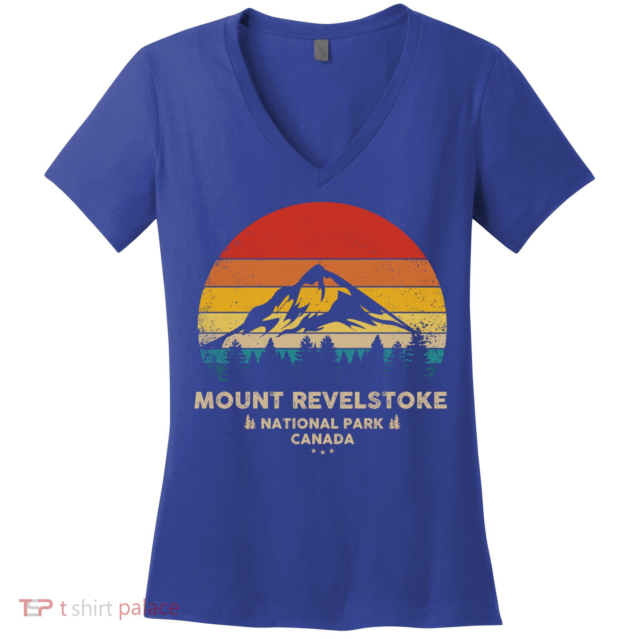 Mount Revelstoke Gift Canadian National Park Retro Souvenir Funny Gift Women's V-Neck T-Shirt