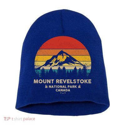 Mount Revelstoke Gift Canadian National Park Retro Souvenir Funny Gift Short Acrylic Beanie