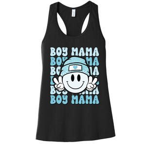 Mama Retro Gift for Mother of Mom of Son Women's Racerback Tank