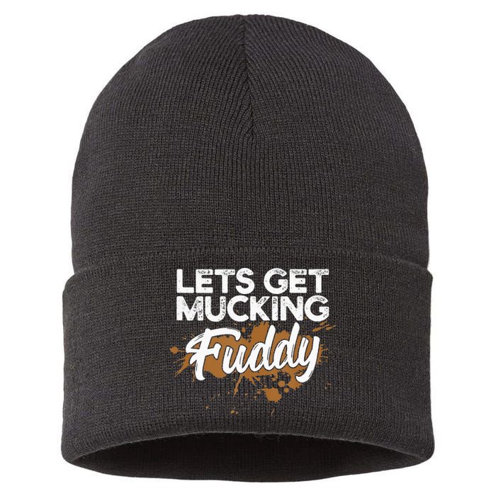 Mud Run Gear Funny 5k Marathon Running Apparel Mud Team Sustainable Knit Beanie