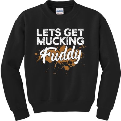 Mud Run Gear Funny 5k Marathon Running Apparel Mud Team Kids Sweatshirt