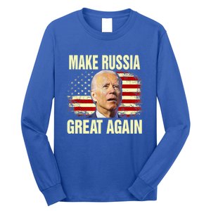 Make Russia Great Again Biden Confused America Funny Gift Long Sleeve Shirt