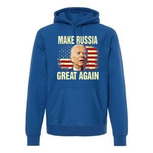 Make Russia Great Again Biden Confused America Funny Gift Premium Hoodie