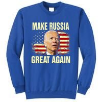 Make Russia Great Again Biden Confused America Funny Gift Tall Sweatshirt