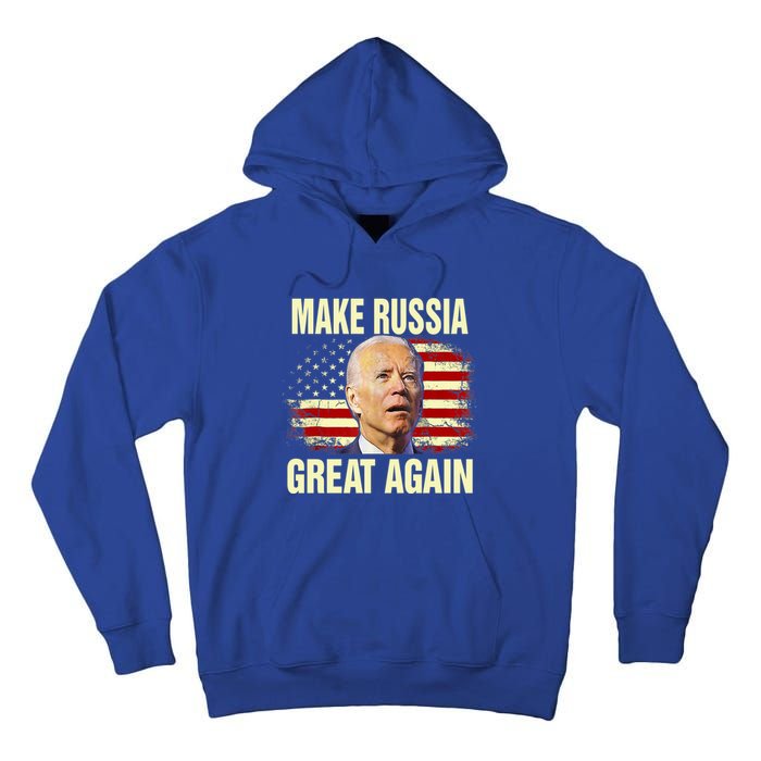 Make Russia Great Again Biden Confused America Funny Gift Tall Hoodie