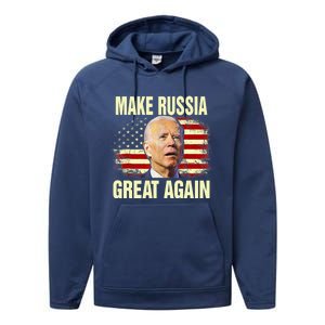 Make Russia Great Again Biden Confused America Funny Gift Performance Fleece Hoodie