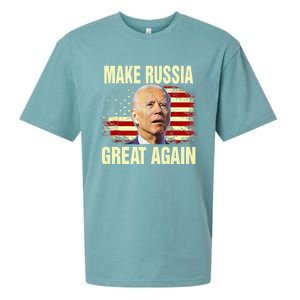 Make Russia Great Again Biden Confused America Funny Gift Sueded Cloud Jersey T-Shirt