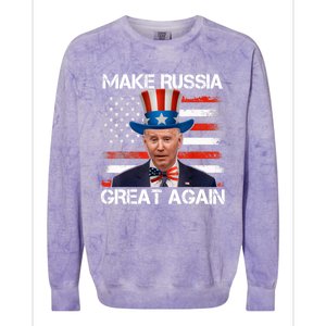 Make Russia Great Again Joe Biden Confused America Funny Colorblast Crewneck Sweatshirt