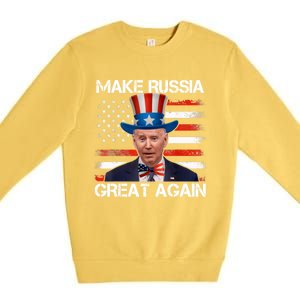 Make Russia Great Again Joe Biden Confused America Funny Premium Crewneck Sweatshirt