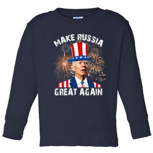 Make Russia Great Again Joe Biden Confused America Funny Toddler Long Sleeve Shirt