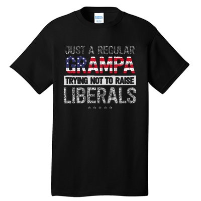 Mb Regular Grandpa Not To Raise Liberals Usa Flag Tall T-Shirt