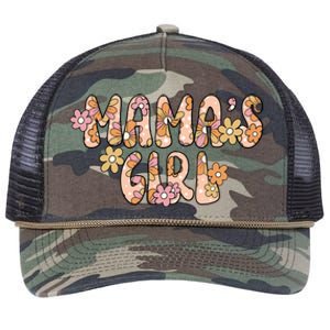 Mama Retro Hippie Flower Happy Parents Day Cute Gift Retro Rope Trucker Hat Cap