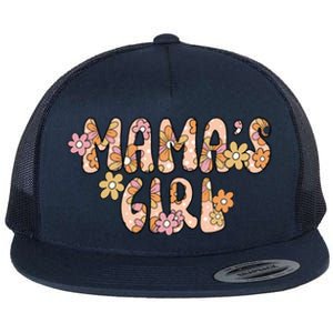 Mama Retro Hippie Flower Happy Parents Day Cute Gift Flat Bill Trucker Hat