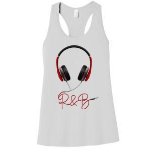 Music Red Headphone Icon Soul R&B Music Women's Racerback Tank