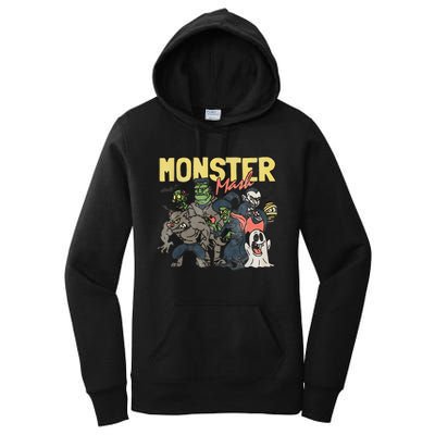 Monster Retro Halloween Funny Monster Spooky Women's Pullover Hoodie