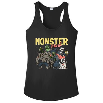 Monster Retro Halloween Funny Monster Spooky Ladies PosiCharge Competitor Racerback Tank