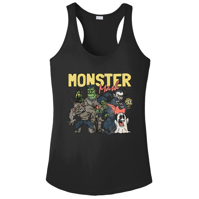 Monster Retro Halloween Funny Monster Spooky Ladies PosiCharge Competitor Racerback Tank