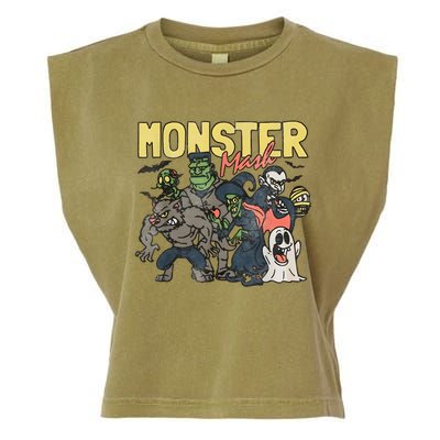 Monster Retro Halloween Funny Monster Spooky Garment-Dyed Women's Muscle Tee