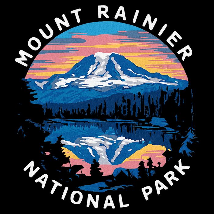 Mount Rainier Hiking Road Trip Seattle Drawstring Bag