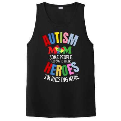 Mom Raising Hero Puzzle Heart Autism Awareness Mothers Day Gift PosiCharge Competitor Tank