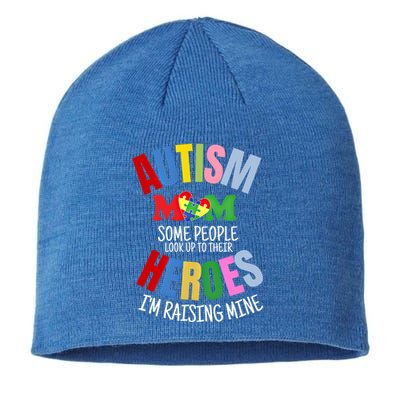 Mom Raising Hero Puzzle Heart Autism Awareness Mothers Day Gift Sustainable Beanie