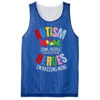 Mom Raising Hero Puzzle Heart Autism Awareness Mothers Day Gift Mesh Reversible Basketball Jersey Tank