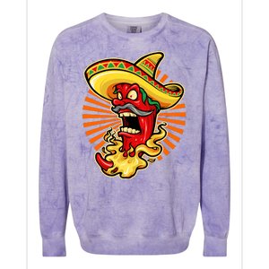 Mexican Red Hot Chili Pepper Colorblast Crewneck Sweatshirt