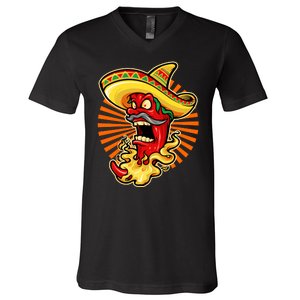 Mexican Red Hot Chili Pepper V-Neck T-Shirt