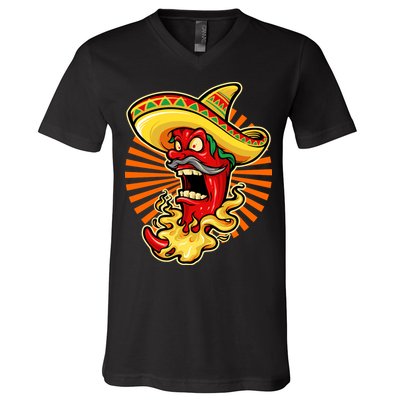 Mexican Red Hot Chili Pepper V-Neck T-Shirt