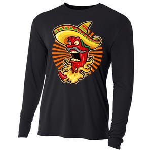 Mexican Red Hot Chili Pepper Cooling Performance Long Sleeve Crew