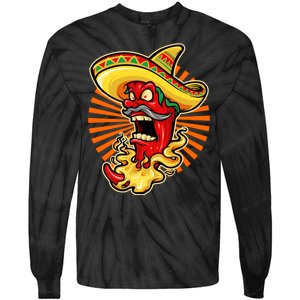 Mexican Red Hot Chili Pepper Tie-Dye Long Sleeve Shirt