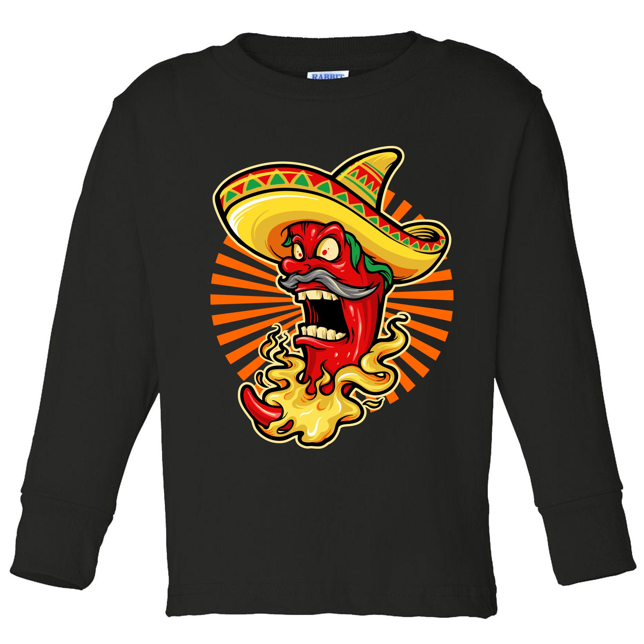 Mexican Red Hot Chili Pepper Toddler Long Sleeve Shirt
