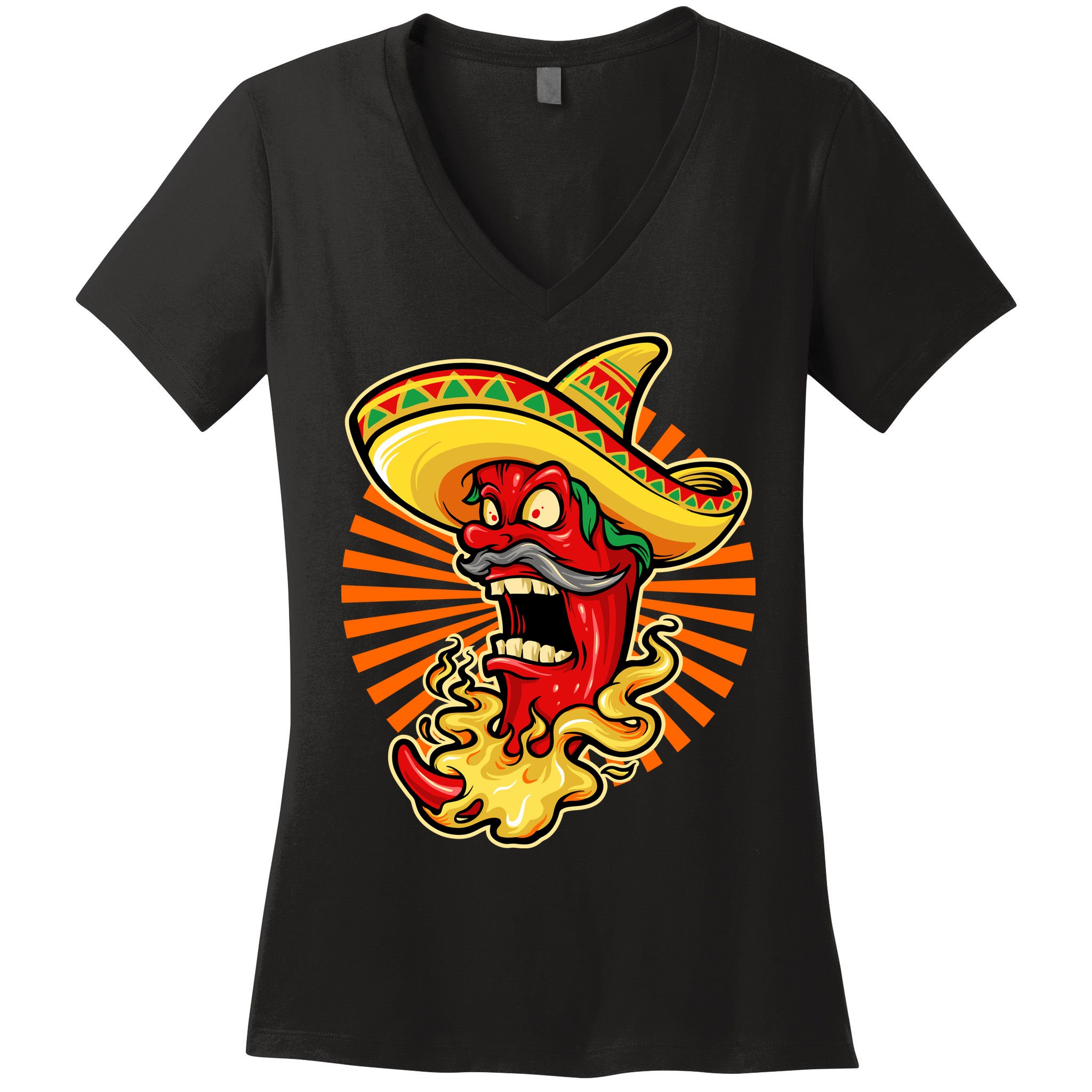 Mexican Red Hot Chili Pepper Women's V-Neck T-Shirt