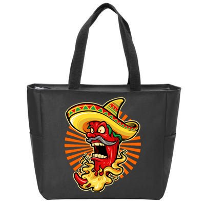 Mexican Red Hot Chili Pepper Zip Tote Bag