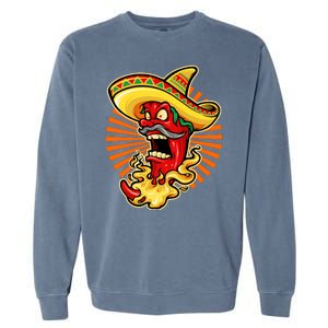 Mexican Red Hot Chili Pepper Garment-Dyed Sweatshirt