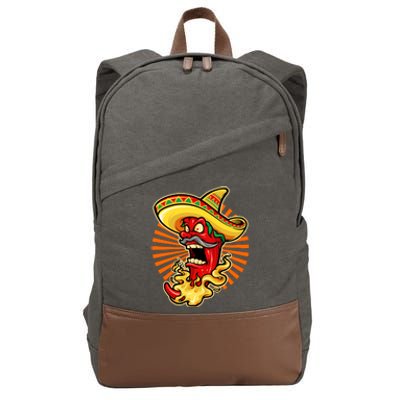 Mexican Red Hot Chili Pepper Cotton Canvas Backpack