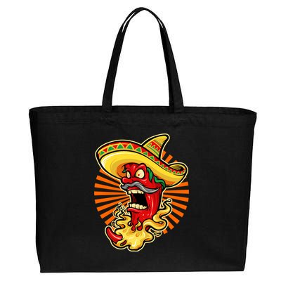 Mexican Red Hot Chili Pepper Cotton Canvas Jumbo Tote